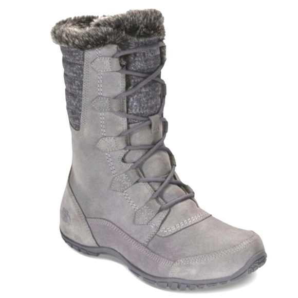 The North Face Nuptse Purna II Fur Boot Grey Women's 8.5 - Picture 1 of 14